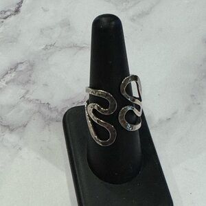 Sterling Silver Ribbon Wave Ring